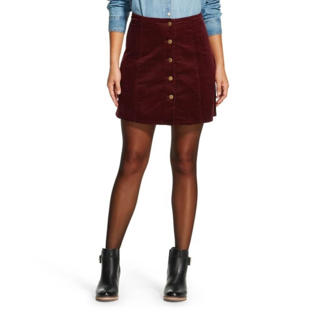 Burgundy Corduroy Skirt